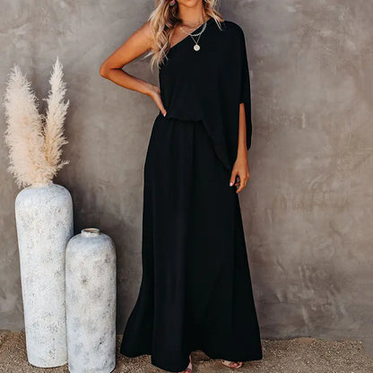 2024 Fashionable Off-Shoulder Dress with Side Slit