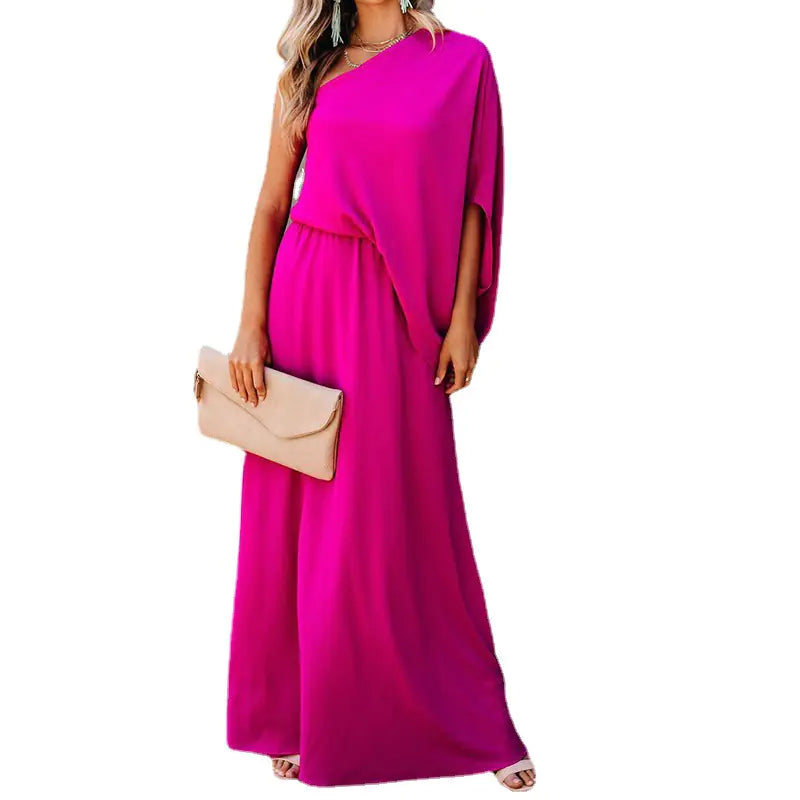 2024 Fashionable Off-Shoulder Dress with Side Slit