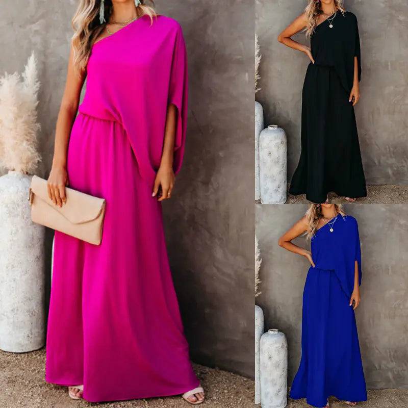 2024 Fashionable Off-Shoulder Dress with Side Slit