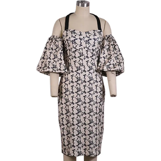 Women's Off-Shoulder Printed Tube Top Dress