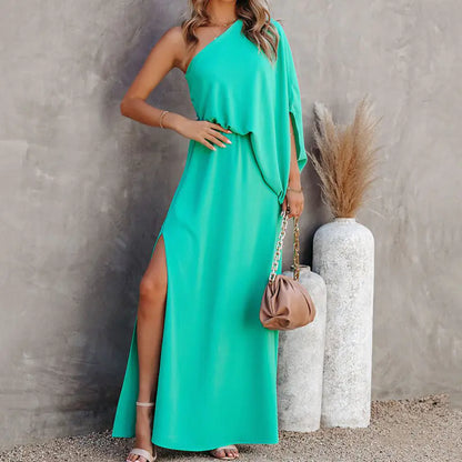 2024 Fashionable Off-Shoulder Dress with Side Slit