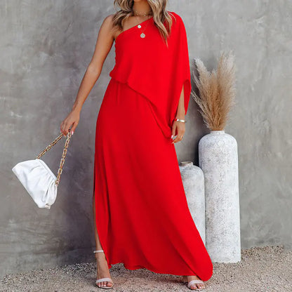 2024 Fashionable Off-Shoulder Dress with Side Slit